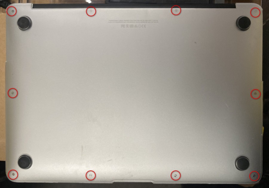 Macbook air, A1466底部,拆除螺絲