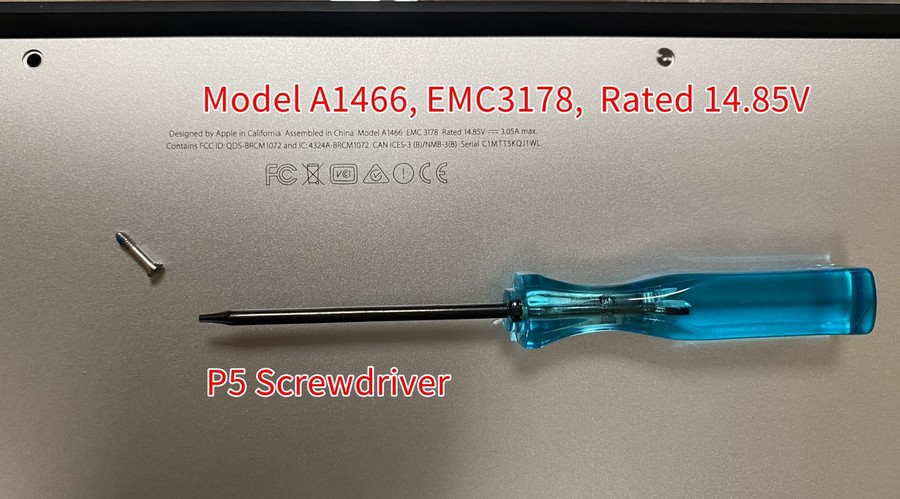 Model A1466, EMC3178,使用P5批頭