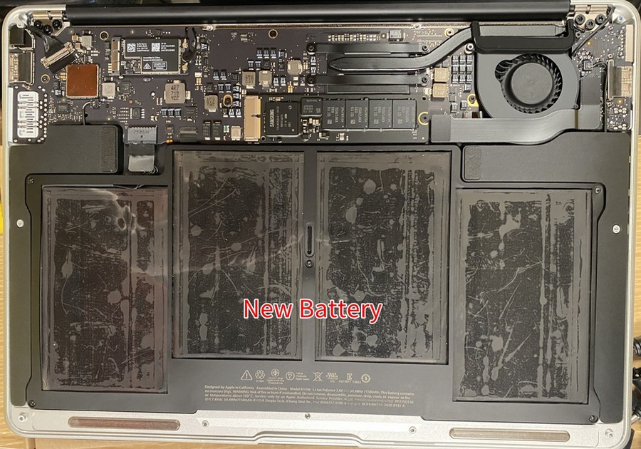 Macbook電腦維修] Macbook air, A1466 更換電池