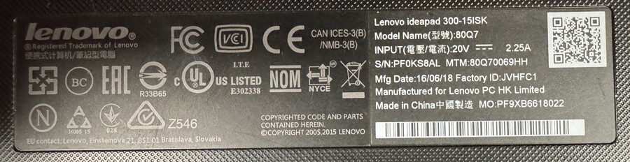 Lenovo ideapad 300-15ISK